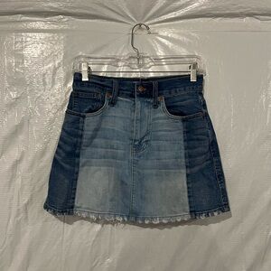 Madewell Dark Blue McCarren Raw Hem Mini Jean Skirt Size 24 US